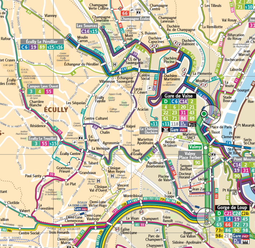 itineraire metro lyon